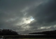 Near darkness during the eclipse
